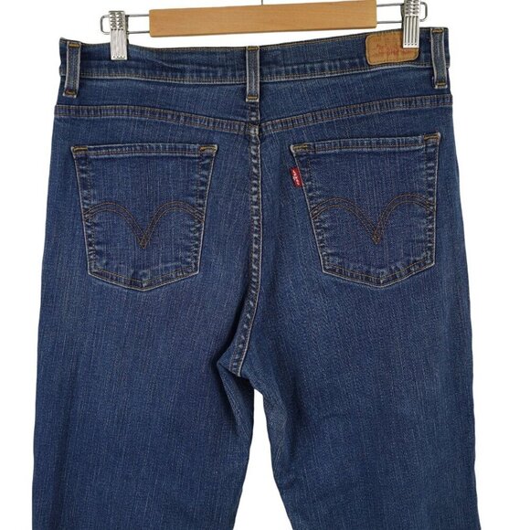 Levis 512 Perfectly Slimming Bootcut Jeans Dark Wash Cotton Blend Size 14M - Picture 7 of 8